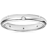 TIMEFASHION Moissanite Wedding Band Eternity Ring D Color VVS1 925 Sterling Silver Stackable Ring for Women Wife Anniversary Ring