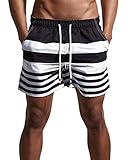 Men's Stripe Swim Trunks Quick Dry Casual Swim Shorts 02