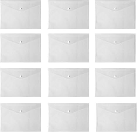 Amazon Apositv クリアファイル クリアホルダー ファイルケース カラー 6色 透明 収納 スナップボタン付き 12枚クリアのみ クリアホルダー 文房具 オフィス用品