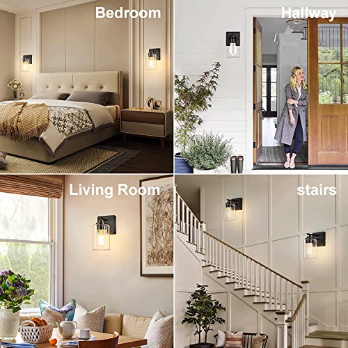 Redare Wall Lamps Set of 2,Wall Sconces Lighting,Bathroom lights,Wall Light Indoor,Matte Gold Vanity Lights with Clear Glass Shade,Modern Wall Led Lamp for Hallway,Bathroom,Bedroom (Gold, Set of 2)