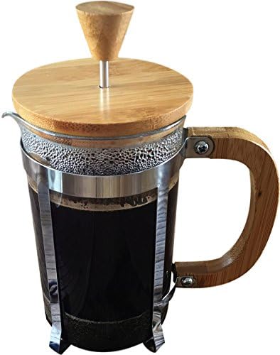 Starizzo French Press Coffee Maker For Home &amp; Work, Travel, Camping, Tea, Cold Brew | Stylish Bamboo, BONUS Measuring Spoon, Compact Size 20oz | 600ml