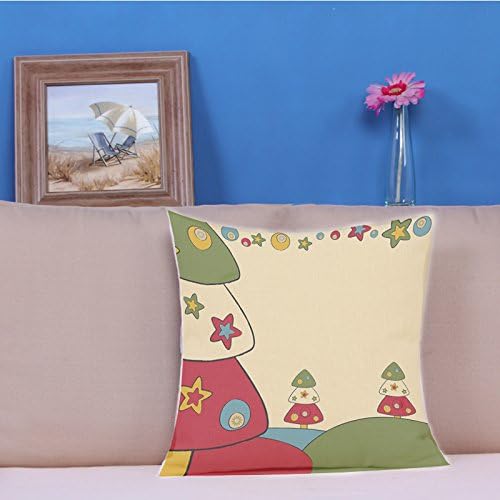 FINGON Merry Christmas Cotton Linen Throw Pillow Case Cushion Cover Home Sofa Decorative 18 X 18 Inch