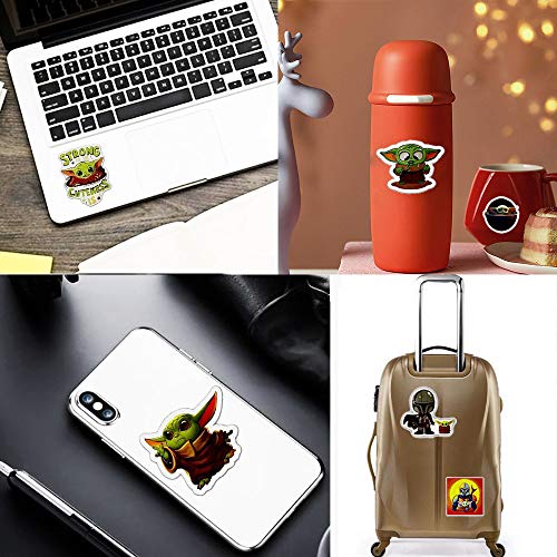 BonneChance 6 Pack Large Baby Yoda Stickers Mandalorian Star Wars Sticker for Water Bottles Laptop Car Refrigerator Luggage Water Cup Computer Mobile Phone Locker Skateboard Luggage Baby Yoda Decals