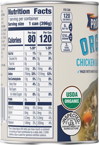 PROGRESSO ORGANIC CHICKEN & WILD RICE CANNED SOUP, 14 OZ.