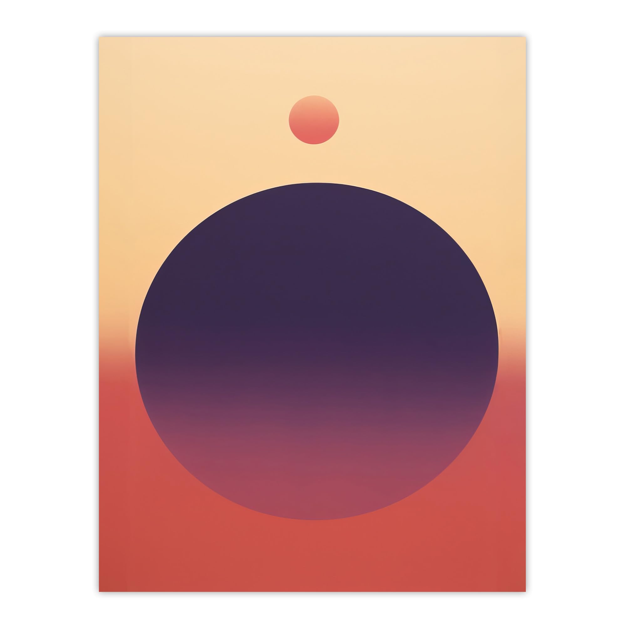 Wee Blue Coo Aubergine Aura Oil Painting Purple Pink Yellow Minimalist Planet Alignment Extra Large XL Wall Art Poster Print