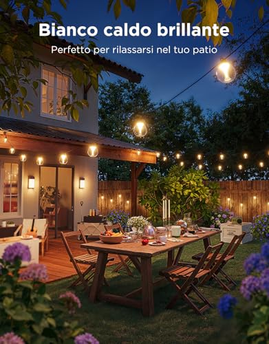 Govee Outdoor Lights, 15m Dimmable RGBWIC LED Chain Lights with 16 Million Colors and 111 Scene Modes, 80 lm for LED, 25,000 Hours Lifespan, Works with Alexa, Google Assistant, Matter