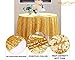ShiDianYi 50''x50'' Square Light Gold Sequin Tablecloth Runners Sparkly Table Overlays,Birthday Tablecloth, Glam Wedding Decor, Outdoor Party Select Your Color & Size Can Be Available !