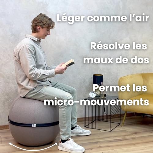 The Bliss Ball Ball Chair – Ergonomic Office & Yoga Ball – Anti-Back Chair – Dynamic Seat & Reinforced Posture – Capacity 180 kg – Washable Non-Slip Cover