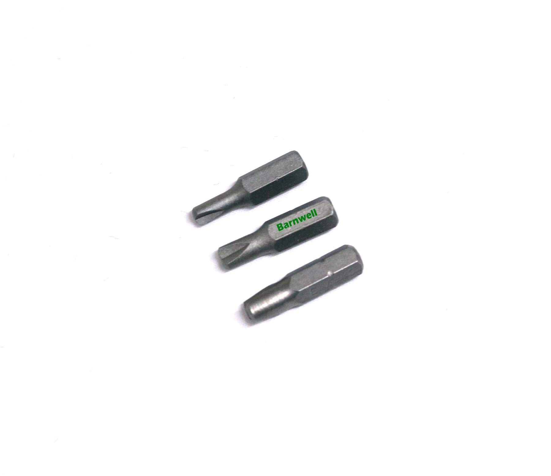 Barnwell Set of 3 Security Tamperproof Clutch Head Screwdriver Bits 4mm, 5mm, 6mm Bowtie
