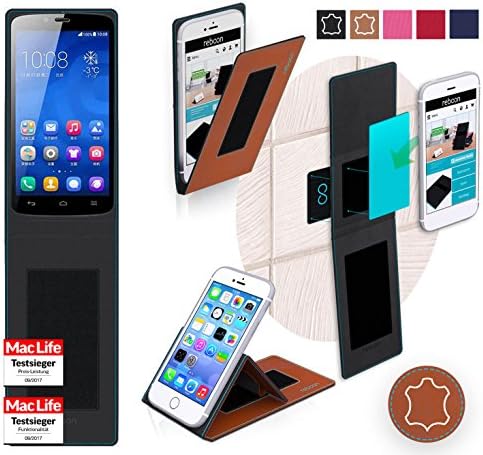 Cover for Huawei Honor 3C Play Case | in Brown Leather | Multifunctional Cover Bumper