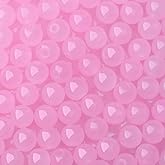 NUKAYAI 500Pcs Pink Glass Beads 8mm for Bracelets and Necklaces, Round Crystal Glass Beads for Bracelet Jewelry Making Kits Earring DIY Crafts(Pink)