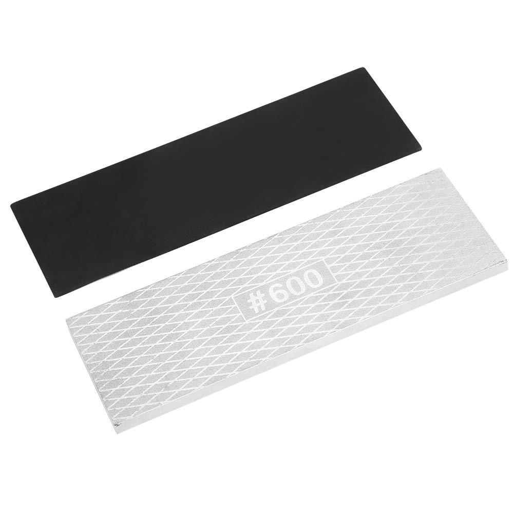 Sharpening Stone, Professional Diamond Whetstone with Rubber Anti-Slip Mat, 160/600 Grits Compact Double Sided Waterstone for Kitchen Knives and Cutlery, 20.5 x 7cm