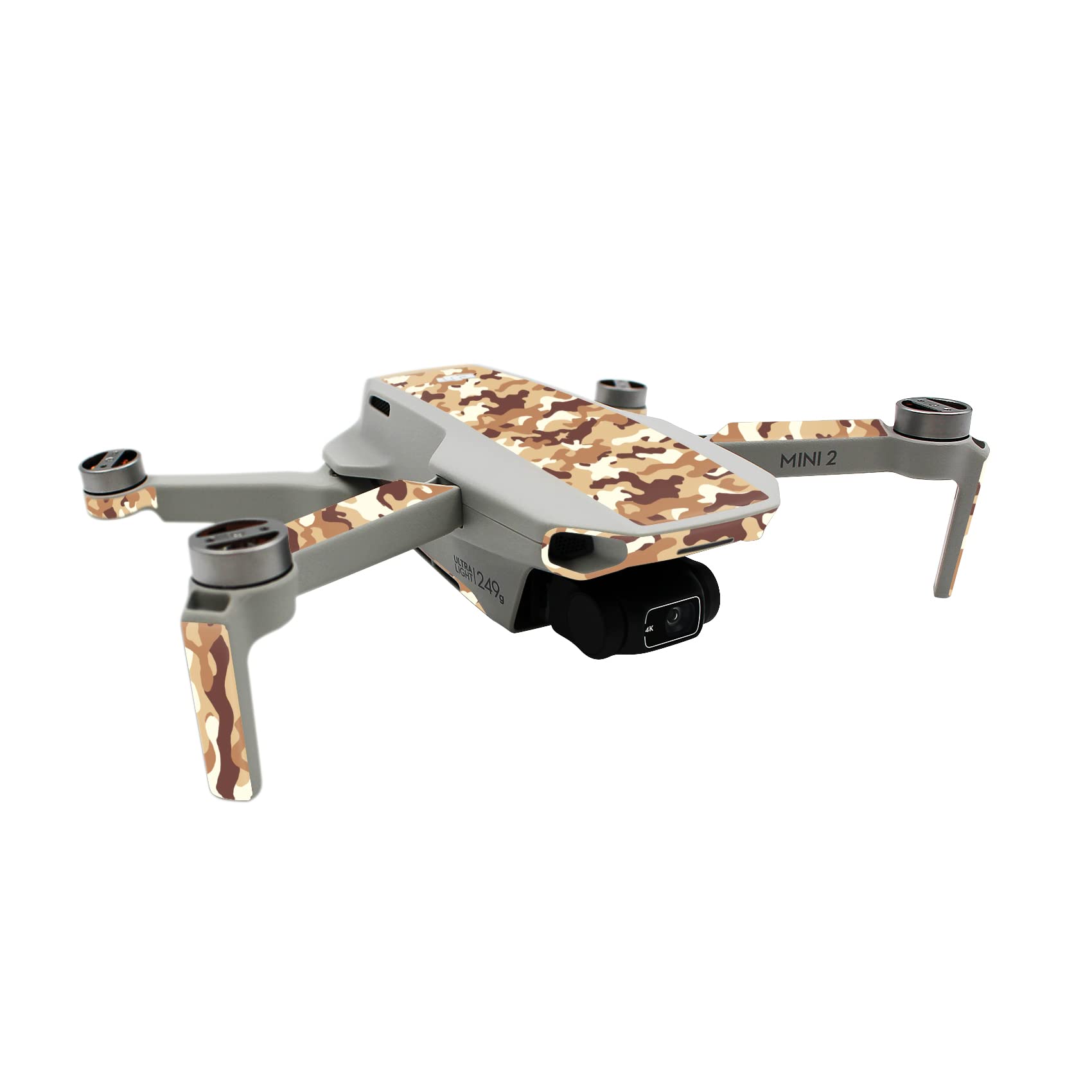 Finest Folia Protective Film Compatible with DJI Mini 2 Drone and Controller Sticker Set Perfect Fit Waterproof Skin Sticker Design Film (Partial Adhesion, R192-03 Camouflage Sand)