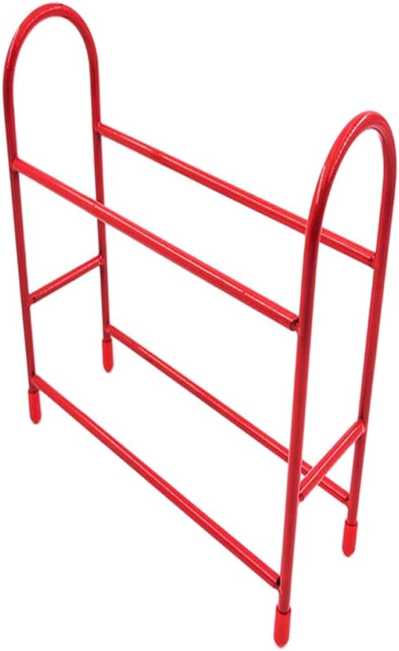 VANKOA Aluminum Tire Rack Garage Organizer Shelf for 1/6 1/8 1/10 1/12 Racion Controlled Truggy Monster Car - Red, 18x17x6cm