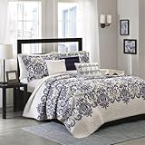 Madison Park Cali 6 Piece Quilted Coverlet Set, King/California King, Blue