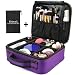 Makeup Bag, ESARORA Portable Travel Makeup Cosmetic Case Organizer Mini Makeup Train Case (10 inch) with Adjustable Dividers for Cosmetics Makeup Brushes Toiletry Jewelry Digital Accessories (Purple)