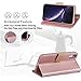Arae Wallet Case Designed for iPhone XR PU Leather flip case Cover [Stand Feature] with Wrist Strap and [4-Slots] ID&Credit Cards Pocket for iPhone XR 6.1 inch - Rose Gold