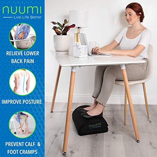 Nuumi Under Desk Foot Rest Adjustable Height Memory Foam Ergonomic