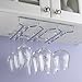 Useful Home | Under Cabinet Hanging Stemware Rack Hold Up To 9 Wine Glasses