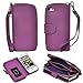 Pooqdo (TM) 2015 Newest Magnetic Zip Flip Wallet Leather Card Case Cover for Iphone 5 5g 5s (purple)