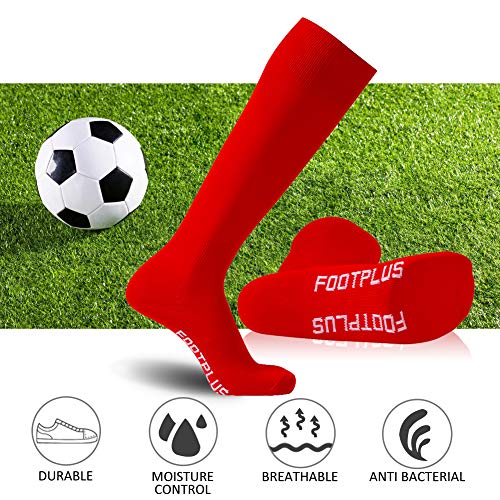 image for Pro Soccer Socks, FOOTPLUS Over Knee High School Uniform Socks, Long H