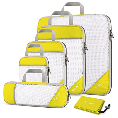 Gonex Compression Packing Cubes Mesh Organizers L+M+S+XS+Slim+Laundry