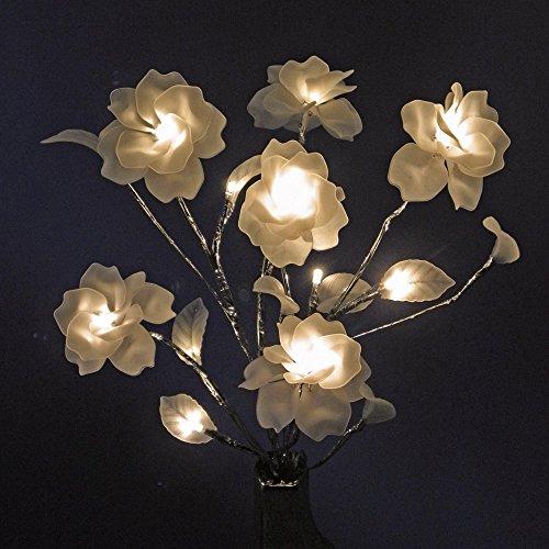 Lightshare lighted rose flower branch, warm white, home…