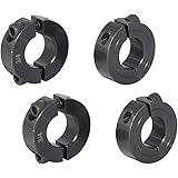 AZSSMUK 5/8" Bore Double Split Clamp-On Shaft Collars with Set Screw of 4-Packed
