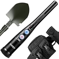 INTEY Customized Metal Detector Pinpointer Kit - 360°Scanning, IP66 Water Resistant, 3-LED Detection Display, Vibration Response-Handheld Metal Detector with Belt Holster, Waist Bag & Shovel