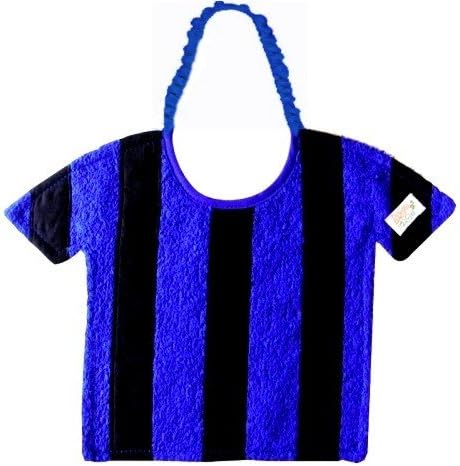 Zigozago - Baby Bib Black and Blue stripes t-shirt - Tie: Elastic - One Size