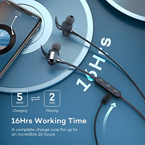 Boltune Bluetooth Headphones, 16 Hours Playtime IPX7 Waterproof Bluetooth V5.0 Wireless Headphones,  - //coolthings.us