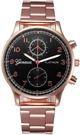 Women Crystal Stainless Steel Analog Quartz Bracelet Watch (black)