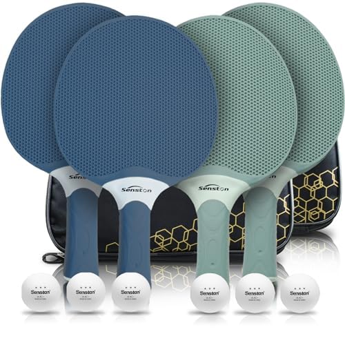 Photo 1 of Senston Table Tennis Rackets Set,Professional Ping Pong Paddle Set for 4 Players, Composite Rubber Table Tennis Paddles, Indoor or Outdoor Games.