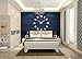 FAS1 Modern DIY Large Wall Clock Big Watch Decal 3D Stickers Roman Numerals Mute Wall Clock Home Office Removable Decoration - Silver (Battery NOT Included)