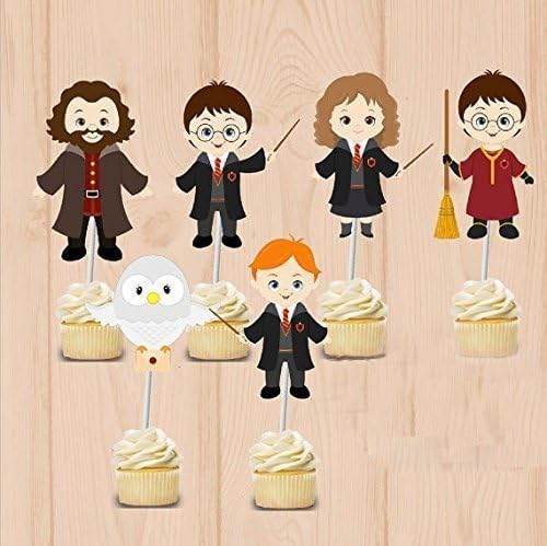 Harry Potter party Cupcake Toppers Harry Potter Birthday Party Decorations Party Supplies Birthday Party Decorations Kids Set of 48
