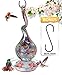 Gnarly Hummingbird Feeder by Grateful Gnome - Large Hand Blown Stained Glass Feeder for Garden, Patio, Outdoors, Window with Accessories S-Hook, Ant Moat, Brush - 16 fl oz, Gnarly Rainbow Design