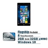 NuVision 8-inch Full HD (1920 x 1200) IPS Touchscreen Tablet PC, Intel Atom Z8300 Quad-Core Processor, 2GB RAM, 32GB SSD eMMC, Webcam, WIFI, Windows 10, Silver