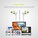 Wotmic Headphones Stereo Wired Earphones In-Ear Earphones Control Crystal Sound Earbuds with Mic, White