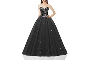 Likedpage Women's Sweetheart Ball Gown Tulle Quinceanera Dresses Prom Dress