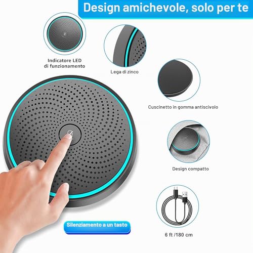 MONODEAL USB Conference Microphone, Microphone for PC Video Conference, Recording, Skype, Online Class, Games, Zoom, Plug & Play Compatible with Mac Windows PC