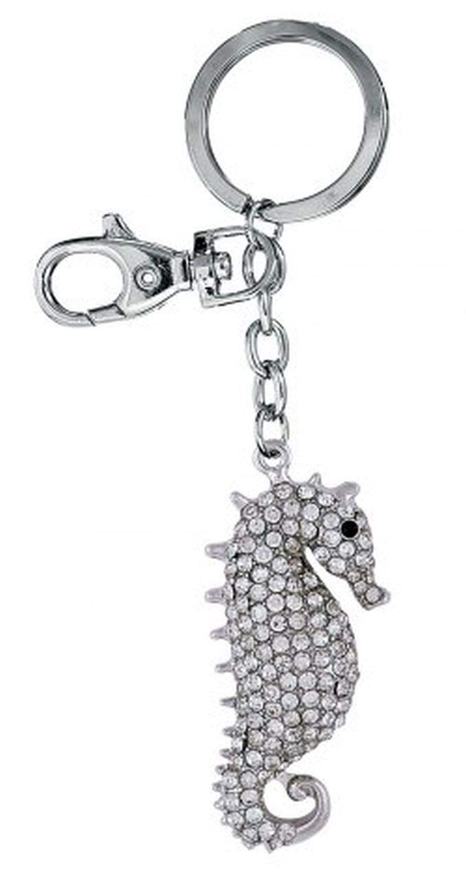 Ten Seahorse keychain with glitter cod.EL7626 cm 12,5x3,2x1h by Varotto & Co.