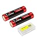 Klarus 14500UR75 750mAh 14500 3.7V Li-ion Rechargeable AA Battery Micro-USB Charging With SKYBEN Battery Case (2-Pack)