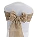 WELMATCH Burlap Hessian Chair Sashes Bows - 100 PCS Natural Banquet Wedding Party Event Decoration Chair Ties (7