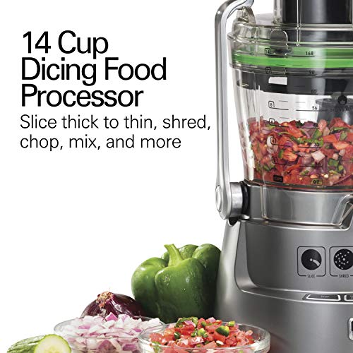 Hamilton Beach Professional Stack & Snap Food Processor for Slicing, Shredding and Kneading