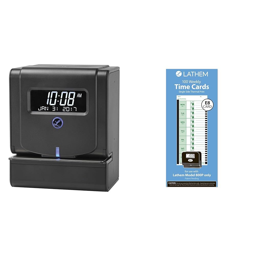 Lathem 2100 HD Heavy Duty Thermal Print Time Clock Gray - Office Depot