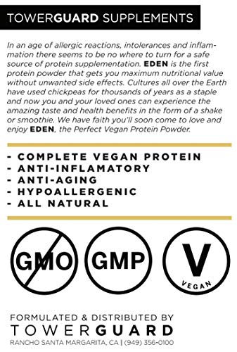 Eden Chickpea Protein Powder | Vegan, Low Net Carbs, Dairy Free, Gluten Free, Lactose Free, Soy Free, Non-GMO & High Bioavailability (1 lb, Vanilla) - Thumbnail 2
