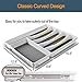 SUJUDE Non Slip Silverware Organizer for Drawer and Kitchen Plastic Classic Narrow and Practical Cutlery Tray and Organizer