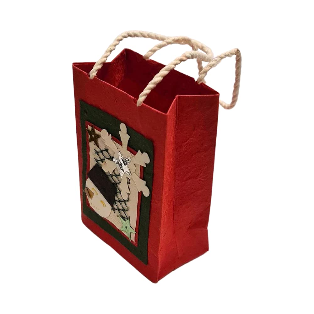 Vie Naturals Christmas Mulberry Paper Gift Bag, Pack of 10, 10x7x4cm