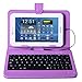 HDE Diamond Stitch Hard Leather Folding Folio Case Cover with Micro USB Keyboard for 7