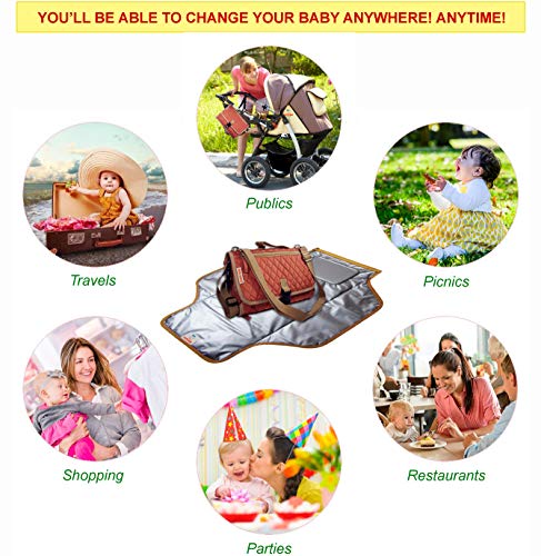 Cute Kid Portable Changing Pad | Diaper Clutch | Travel Changing Station | Waterproof Baby Changing Mat | Cushioned Diaper Changing kit to Keep Your Infant Far from Injury and Dirty Surfaces (Unique) - Thumbnail 4